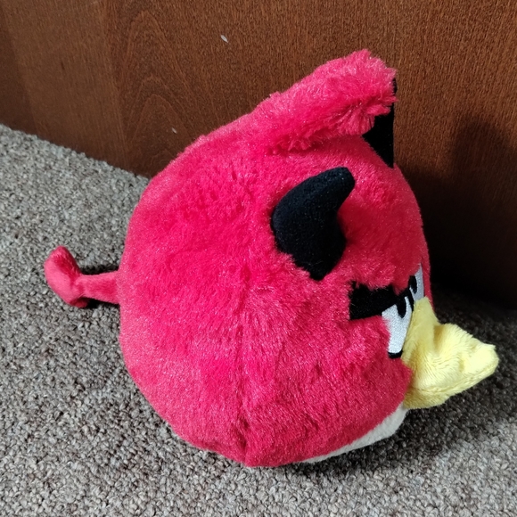 Angry Birds Seasons Halloween Red Devil Horns Plush Bird Animal 5in - Picture 4 of 9